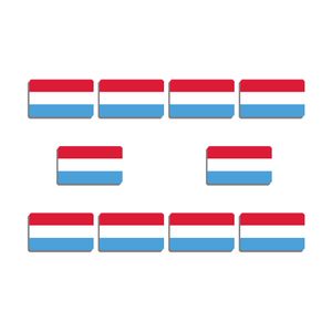 10st / lot luxemburg flagga brosch akryl lapel pin för kvinnor och män patriotiska ryggsäckar kläder dekor party badge smycken gåva