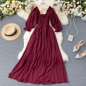 Boho A-Line Spring Long Rueve Sukienka Elegancka jesienna zima luksusowe sukienki Runway Kobiety vintage 2021 Chic vestidos