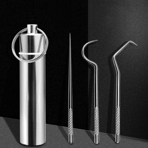 Metal Toothpicks Stainless Steel Tooth Pick Sticks Pocket Toothpick Dental Floss for Teeth Cleaning & Teeth Care