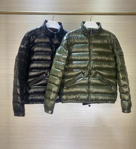 Piumino da uomo con colletto alla coreana impermeabile sottile morbido caldo parka nero e verde taglia 12345