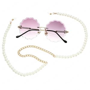 Vintage imitação pérola óculos cadeia de correntes óculos mulheres acessórios óculos de sol segurar cordas de alças