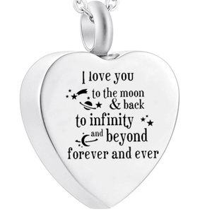 Pendant Necklaces Urn For Ashes I Love You To The Moon And Back Cremation Locket Ash Memorial Jewelry