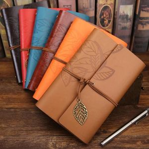 Vintage Leaf Notebook Diary Notepad PU Leather Spiral Literature Note Book Paper Replaceable Journal Planners School Stationery Gift