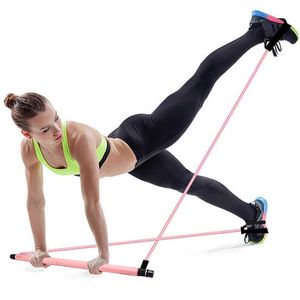 Pilates Exercise Stick Toning Bar Fitness Hem Yoga Gym Body Workout Body Abdominal Resistance Bands Rope Puller H1025
