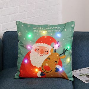 Cushion Decorative Pillow Christmas Cushions Cover LED Light Linens Cotton Cartoon Pillows Case For Living Room Home Decoration Dakimakura C