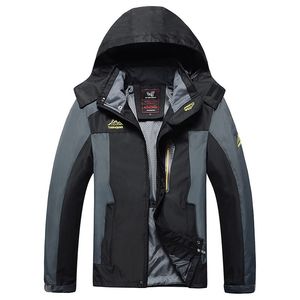 Autumn Men Windbreaker Male Windproof Waterproof Hood Jacket Plus Big Size 5XL 6XL 8XL 9xl Man Coat Work Clothing Outwear 210820