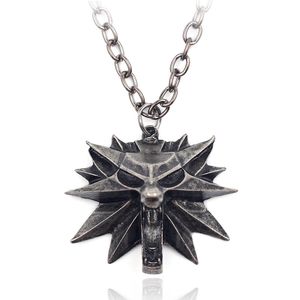 3 Dziki Wilk Head Naszyjnik Mężczyźni Collier Medalion Kreator Hunter Rysunek Gry Biżuteria Graduation Prezenty