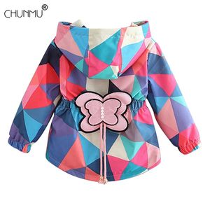 어린이 코트 아기 소녀 가을의 긴 소매 소녀의 나비 재킷 겨울 겉옷 만화 두건 211011
