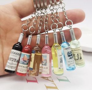 Creative wine bottle keychain pendant simulation bottles key chain bag ornament craft gift