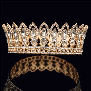 Барочная Урожай невеста Crown Wedding Diadem Queen King Tiaras и Crowns Readbands Proment Pressing Свадебные Волосы Ювелирные Изделия Аксессуары X0625