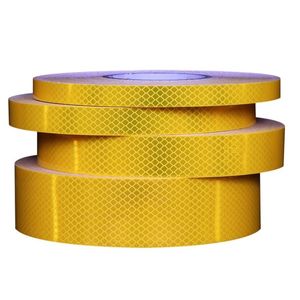 High Intensity Diamond Grade Night Reflective Tape Traffic Signal Bike Motorcycle Wheel Super Strong Yellow Roadway Safety Reflect Adhesive Tapes