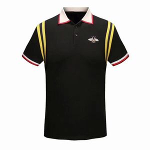 Männer Polo Hemden Mode Streetwear Business Casual Solide Kurzarm Snake Biene Stickerei Mens Polos Hemd Kleidung