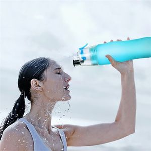 Yaratıcı Sprey Spor Su Şişesi 740 ML Taşınabilir Kısa İçme Drinkware Shaker Su Şişesi Bisiklet Bisiklet Açık BPA Ücretsiz 210423