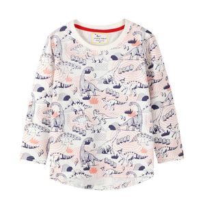 Jumping Meters Long Sleeve Animals T shirts for Autumn Spring Kids Cotton Dinosaurs Baby Clothes ops 210529