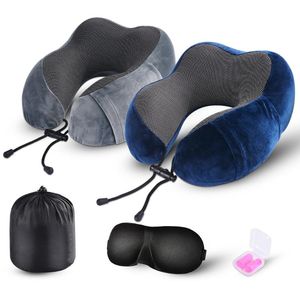 枕1個のPC U字型の旅行の記憶の泡の首の付属品ベッドライニング睡眠用枕織物