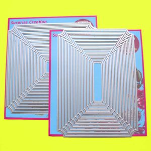 2-Set Cutting Dies Curve Corner Rectangel Square Cardmaking Scrapbook DIY Paper Craft Surprise Creation 210702