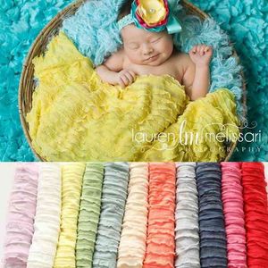 Newborn Photography Prop Wrap Infant Posing Lace Ruffle Stretch Fabric For Baby Photo Shoot Accessories Boy Girl First Swaddling G1221