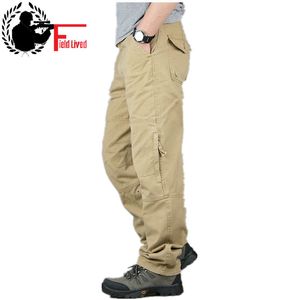 30-40 Wysokiej Jakości Męskie Cargo Pant Baggy Casual Mężczyźni Tactical Spodnie Multi Kieszeń Wojskowy Ogólny Mężczyzna Outdoors Długi Długi Wojska 210518