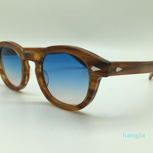 Customized Fashion Lemtosh Johnny Depp style sunglasses high quality Vintage round sun glasses Blue-brown lenses sunglasses