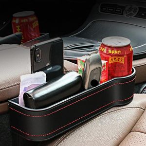 Förvaringslådor Bins Seat Gap Car Box Crevice Pocket Catcher PU Läder Universal Auto Organizer Card Telefonhållare Stowing Tiding