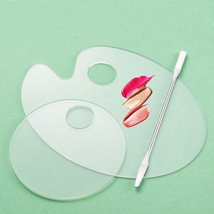 Nail Polish Color Palette Acrylic Material Transparent Finger Holder Nails Art Drawing Plate with Stick Manicure Tools Set