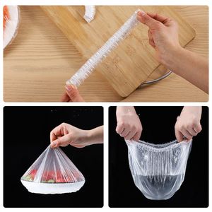 Wholesale Bulk Food Storage 100pcs Fresh Keeping Bags, Plastic Sealing Cover, Elastic Stretch Adjustable Bowl Lids, Universal Kitchen Wrap Seal Caps Covers KD