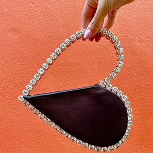 Sacos de noite Mulheres Diamante Moda Saco Forma Heart Luxo Bolsas e Bolsas Designer Party Embreagem
