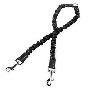 Collars Dog Collars Smycze Darmowe Smycz Działający Jogging Podwójny Uchwyt Pet Lead Sport Walk Waist Torba Pas Odblaskowe Dwa Lina Elastyczna Bufor