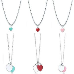 Klassisches S925 Original Design Herz Halskette Frauen Silber Mode Halskette Schmuckketten für Halsketten Liebhaber Geschenk Q0603