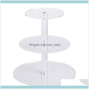 Embalagem Jewelrytier acr￭lico de vidro redondo cupcake redonda Display Stand Stand Stand Pastrely Serving Platter Bolo Portador perfeito para uma j￳ia p