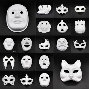 20 pcs cara completa fantasias de halloween diy máscara de pintura em branco Halloween hip-hop dança fantasma cosplay fantasia vestido de festa de festa