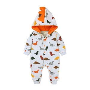 Vår Höst Barnkläder Baby Boy Romper Cartoon Pattern Jumpsuit Girl Barnkläder Bodysuit 210528