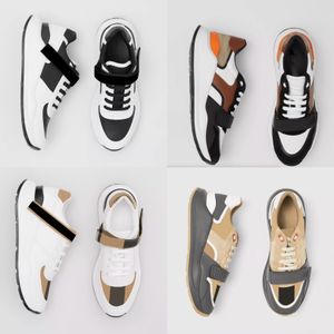 2021 Projektant Męskie Vintage Check Trampki Kobiety Nylon Zamszowe Buty Platformy Trenerzy Beżowy Skórzany Sznurnik Runner Causal Buty z pudełkiem 281