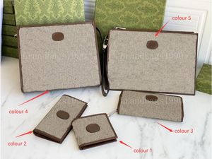 Wholesale canvas wallet Wash bagfor women multicolor short long chain wallets Card holder woman purse classic pocket come with green box 5 size