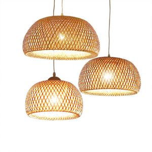 Southeast Asia Handmade Bamboo Woven Rattan Art Chandelier 100% Bedroom Living Room Installation Pendant Lamps