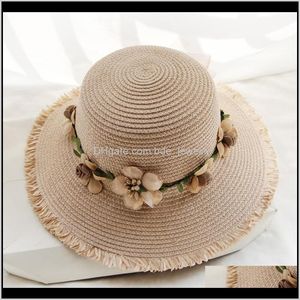 Широкие шляпы Breim Hats Hats, шарфы перчатки мода Aessoriestravelvel Flower Enchellish Водосборное фестиваль пляж лето складной праздник W