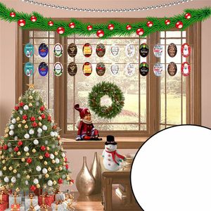 Christmas Wooden Round Signboard Door Wall Hanging Pendant Decoration Xmas Elk Ornament Home Decor Festive Party