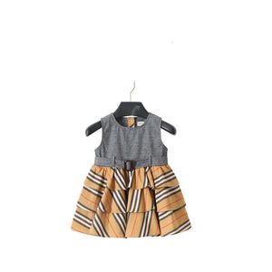 New Summer Cute stripes Ball Gown Abiti da ragazza Kid Girl Party Dress senza maniche O Neck Torta arruffato Tutu Bubble Dress 1-5T Q0716