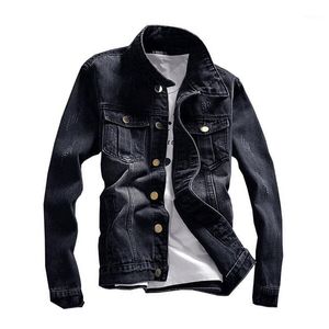 Men s Jackets Spring Autumn Polyester Denim Black Lapel Tops Korean Style Jacket Plus Size S XL Casual Slim For Clothing