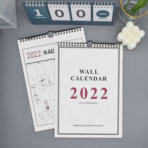 2022 Semplice calendario da parete Settimanale Mensile Planner Agenda Calendari Pareti Piano Programma Organizzatore giornaliero Appeso Ufficio Decorazioni per la casa YL0350