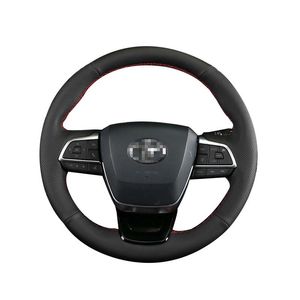 Coperchio del volante fai-da-te per Toyota Highlander 2021 2022 di alta qualità Accessori per auto in pelle nera antiscivolo