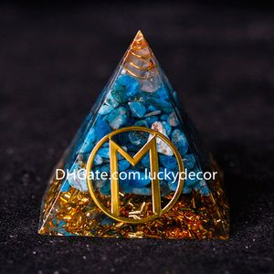 Runa Fehu Pietra di cristallo Resina epossidica Orgonite Orgone Piramide Arti 6 cm Anziano Futhark Vichingo Pagan Runico Generatore Soldi Disegno Guarigione Reiki Divinazione Stregoneria