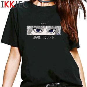 Hunter X Hunter Anime T Shirt Top Tee Killua Zoldycke Devil Eye Kurapika Toppar Kortärmad T-shirt Casual Men Tshirt Kläder Man Y0809
