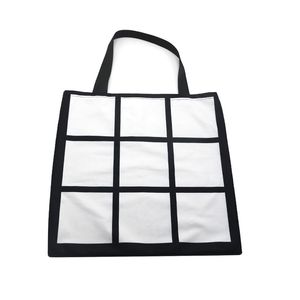 Blank sublimering galler tote väska vit diy värmeöverföring sudoku shoppingkassar dubbelsidor gridview återanvändbar lagringsgamar handväska wll1052