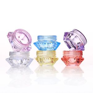 3 Gram ML Plastic Cosmetic Container Jar Diamond Shape Colors Mini Empty Pot For Eyeshadow Nails Powder Beads Jewelry Cream