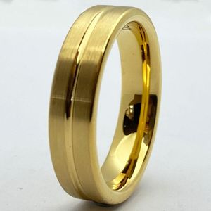 Anéis de casamento 6mm Grooved Tungsten Carbide Correspondência para Homens Mulheres Banda Turnish Livre Jóias