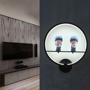 Modern Black Creative LED Wall Lamps for Bedroom Living Room Corridor Lamp Birds Angel Lovers Decoration Aluminum Wall Light