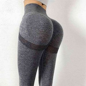 Sömlösa leggings bubbla rumpa sport kvinnor fitness gym push up hög midja träning anti cellulit kompression legging 210910