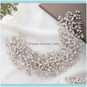 Jewelryforseven Luxury Headband Full Glisten Drill Beads Decorated Women Band Handmade Elegant Bride Wedding Hair Jewelry Jl Drop Delivery 2