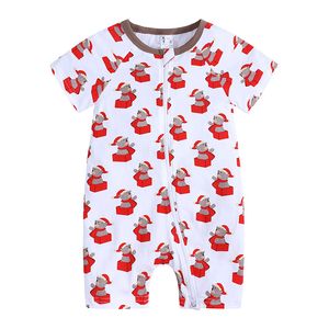 Christmas Baby Newborn Baby Girls Boy Short Sleeve Cartoon Winter Romper My First Christmas Jumpsuit Outfit Clothes 0-24M